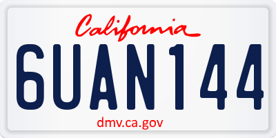 CA license plate 6UAN144