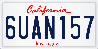 CA license plate 6UAN157