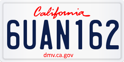 CA license plate 6UAN162