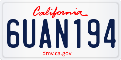 CA license plate 6UAN194