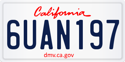 CA license plate 6UAN197
