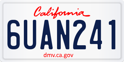 CA license plate 6UAN241