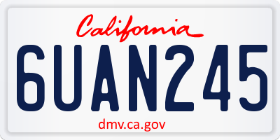CA license plate 6UAN245