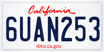 CA license plate 6UAN253