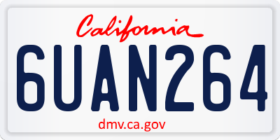 CA license plate 6UAN264