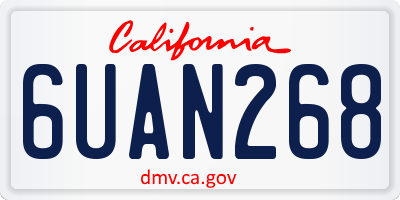 CA license plate 6UAN268