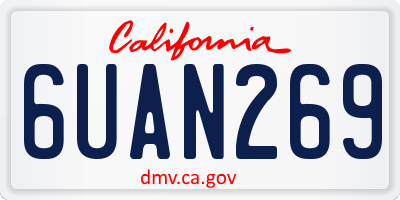 CA license plate 6UAN269