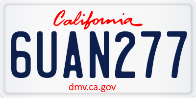 CA license plate 6UAN277