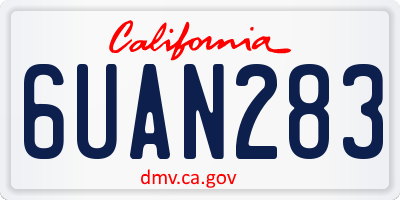 CA license plate 6UAN283