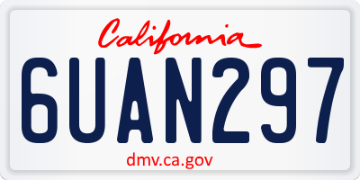 CA license plate 6UAN297