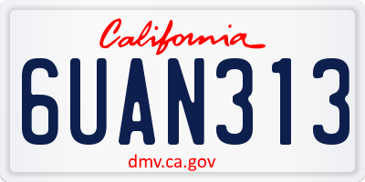 CA license plate 6UAN313