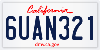 CA license plate 6UAN321
