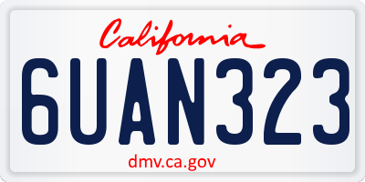 CA license plate 6UAN323
