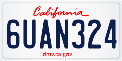 CA license plate 6UAN324