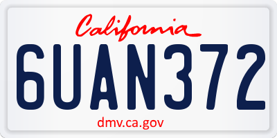 CA license plate 6UAN372