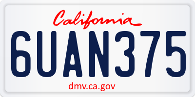 CA license plate 6UAN375