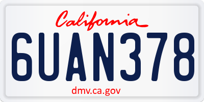 CA license plate 6UAN378