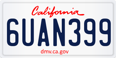CA license plate 6UAN399