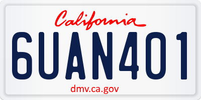 CA license plate 6UAN401