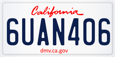 CA license plate 6UAN406