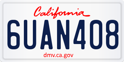 CA license plate 6UAN408