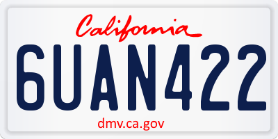 CA license plate 6UAN422