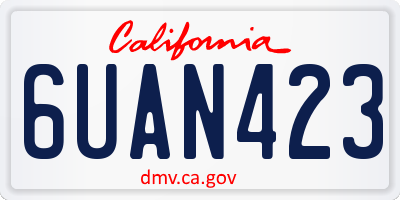 CA license plate 6UAN423