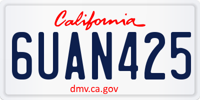 CA license plate 6UAN425