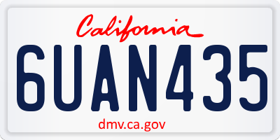 CA license plate 6UAN435