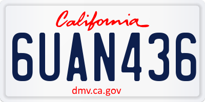 CA license plate 6UAN436