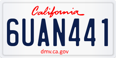 CA license plate 6UAN441