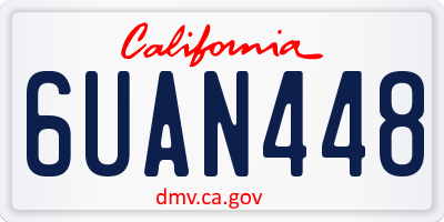 CA license plate 6UAN448