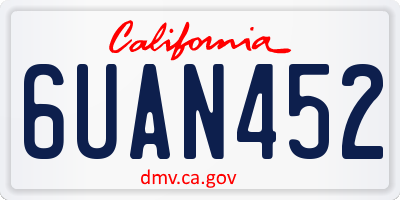 CA license plate 6UAN452