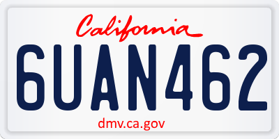 CA license plate 6UAN462