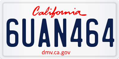CA license plate 6UAN464