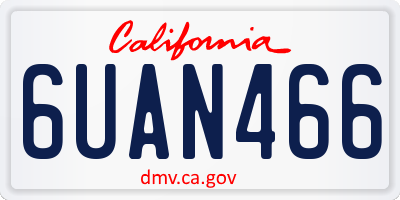 CA license plate 6UAN466