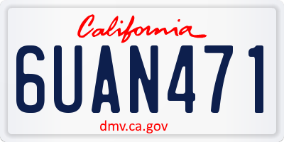 CA license plate 6UAN471