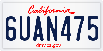 CA license plate 6UAN475