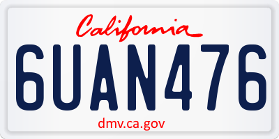 CA license plate 6UAN476