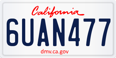 CA license plate 6UAN477