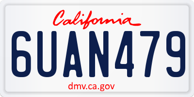 CA license plate 6UAN479