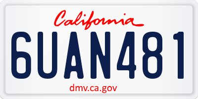 CA license plate 6UAN481