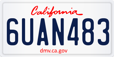 CA license plate 6UAN483