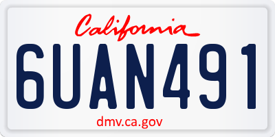 CA license plate 6UAN491