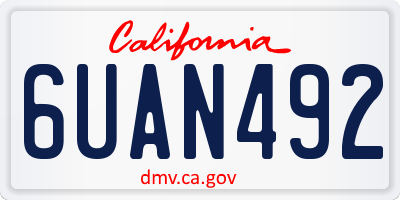 CA license plate 6UAN492