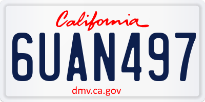 CA license plate 6UAN497