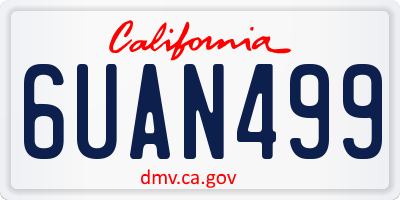CA license plate 6UAN499