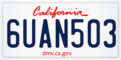 CA license plate 6UAN503