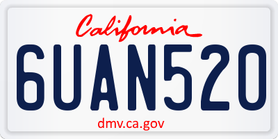 CA license plate 6UAN520