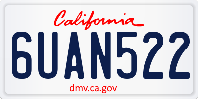 CA license plate 6UAN522